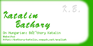 katalin bathory business card